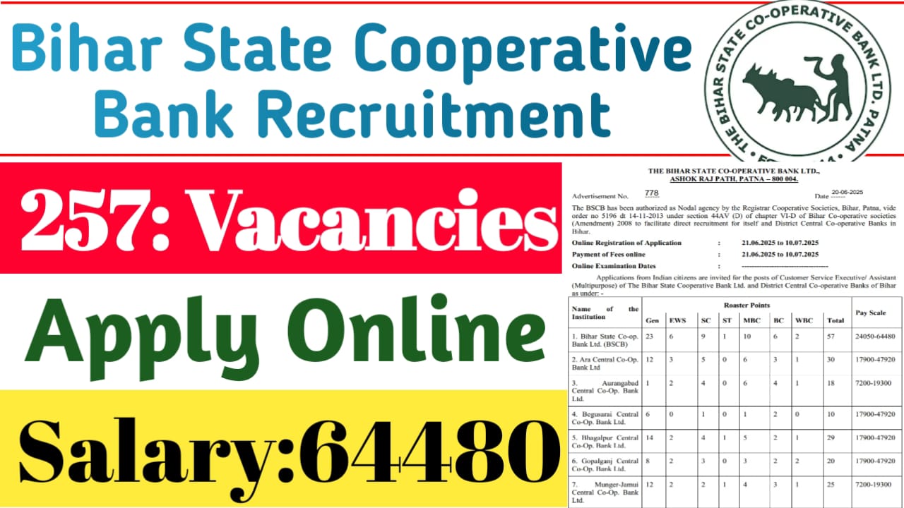 Bihar State Cooperative Bank Recruitment 2025