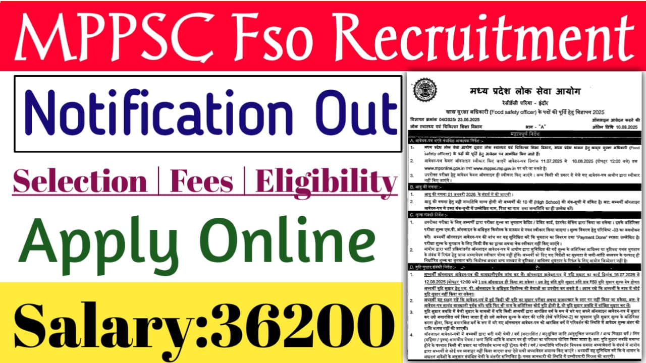 MPPSC Food Safety Officer Recruitment 2025